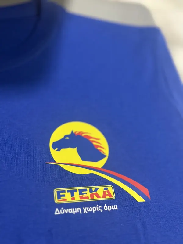 Μπλε μπλουζάκι με λογότυπο - Πραγματικό δείγμα